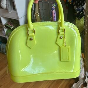 Lime Green Patent Leather Handbag